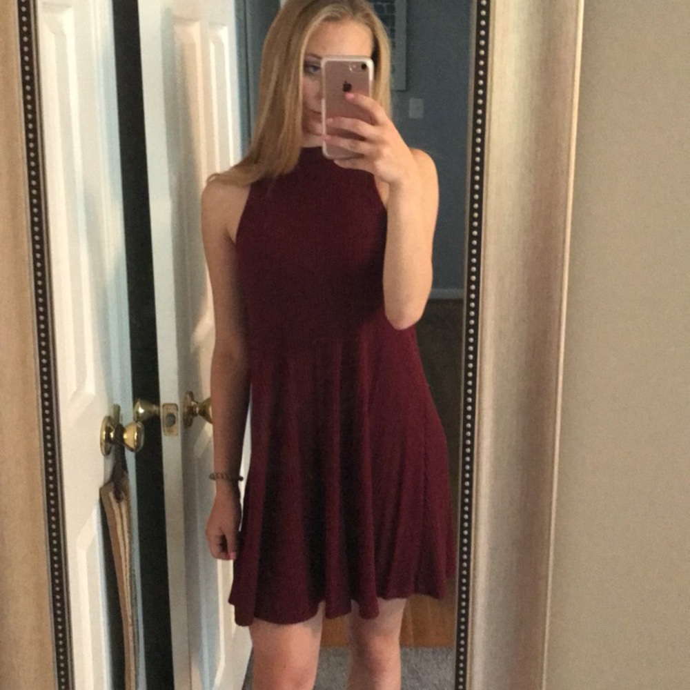 Maroon swing dress